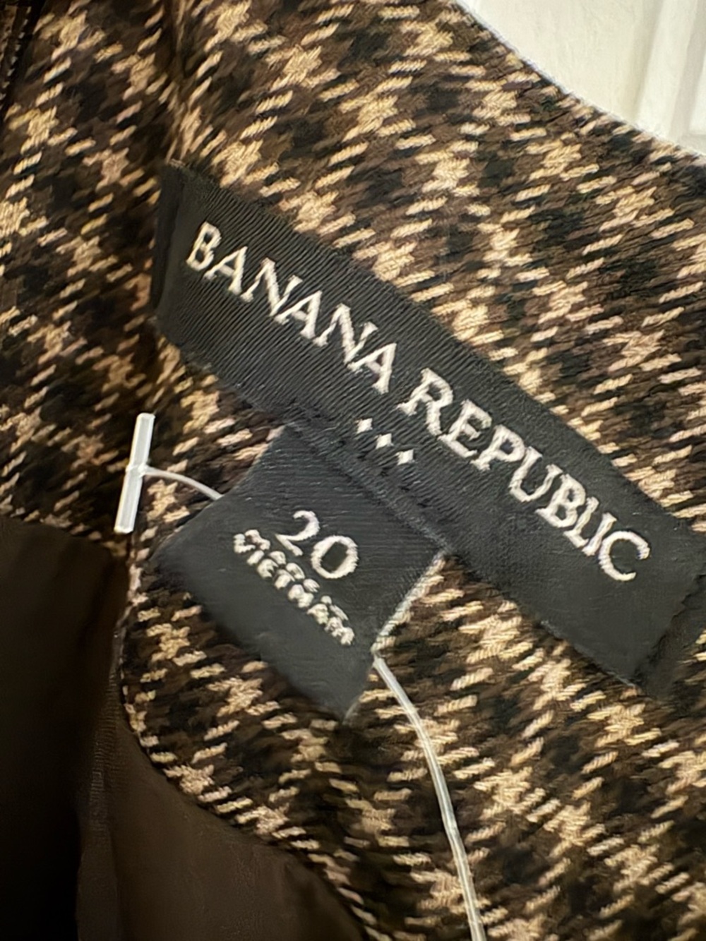 Banana Republic Brown Houndstooth Square-Neck Mini Dress - Picture 3 of 9